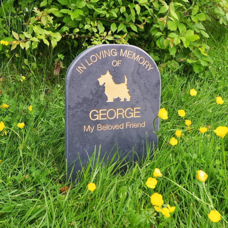 Bia mộ thú cưng có chân cắm - thiết kế dạng cắm đặc biệt cho ngoài trời